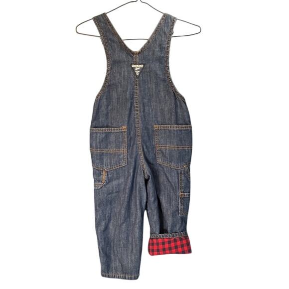 Osh Kosh B'gosh Unisex 2T Toddler Blue Jean Overalls Lining Classic Picture - Picture 2 of 7